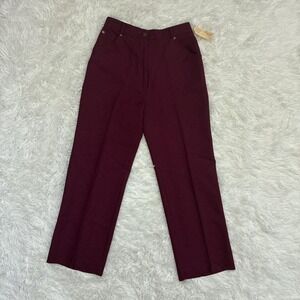 Vintage 80s Loubella Burgundy high-waisted straight-leg trousers
